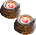 Skiennix Coiled Snake Candlestick Holder - Resin Tealight Candleholder | Serpent Sculpture Decor (2 Pcs)