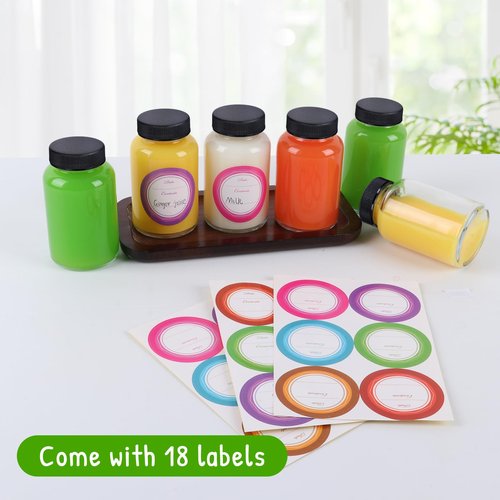 STARSIDE 4 oz Glass Ginger Shots Bottles with Caps,16 pack 120 ml Juice Shot Bottles,Leakproof Small Glass with Lids for Ginger,Beverages