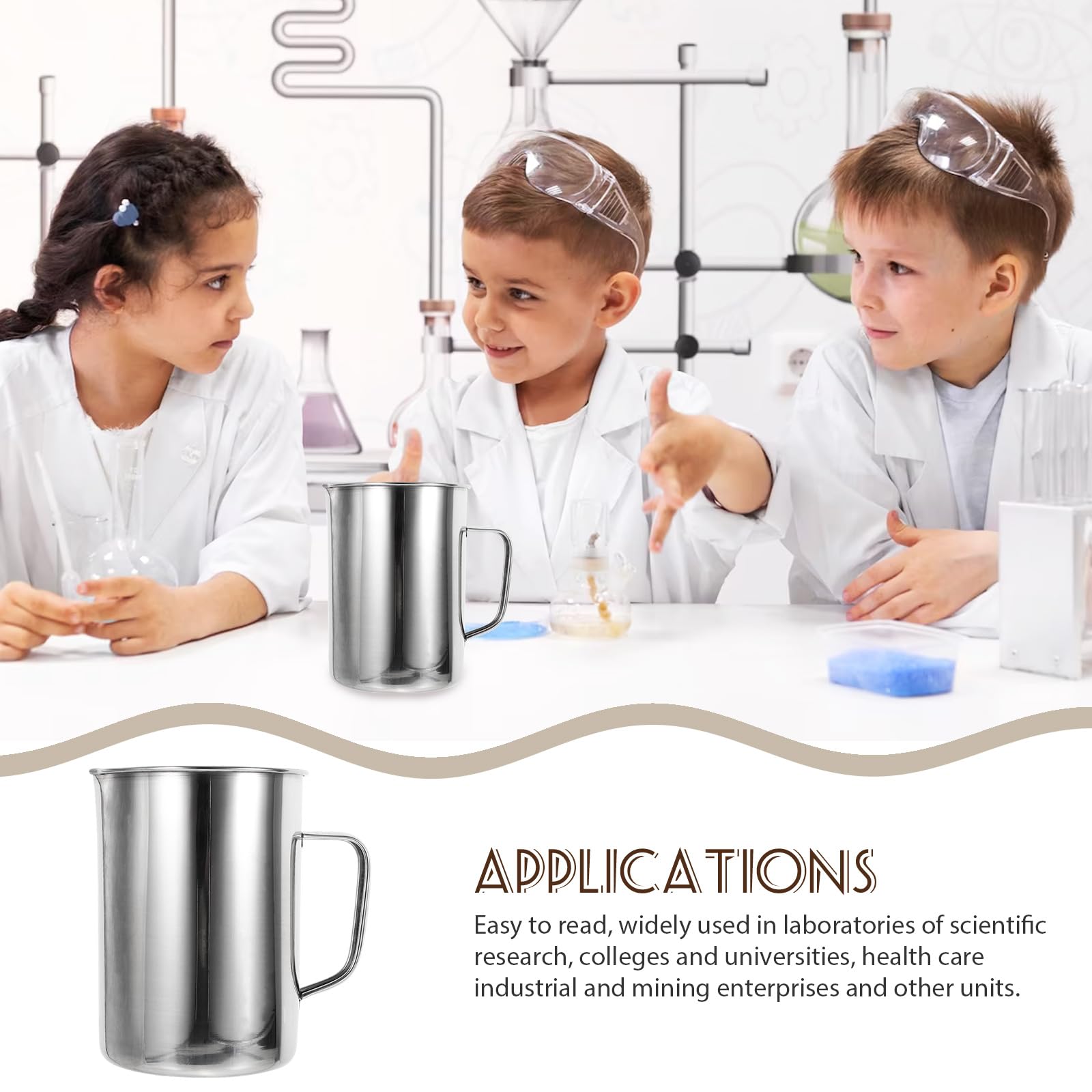 Veemoon Large Stainless Steel Measuring Cup, 1000ml/32OZ Metal Embossed Measuring Pitcher with Handle and Scale Coffee Milk Frothing Pitcher Latte Art Cup for Science Experiments Kitchen Liquid Mixing