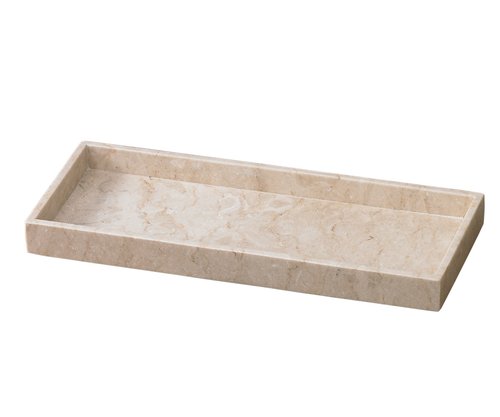 Creative Home Natural Java Marble Tray Handcrafted Stone Organizer for Bathroom Vanity Office Entryway Not Plastic Elegant Catchall for Skincare Jewelry Stationery, 6.5 x 16.5 x 1.5 H Inch