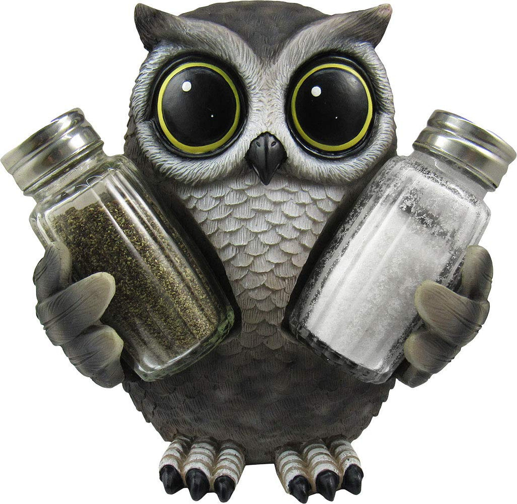 DWK Animal Holder with Salt And Pepper Shaker Set (3 Piece) | Kitchen Décor and Accessories | Salt and Pepper Shakers | Home Décor | Home Decorations… (Owl)