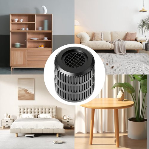Round Bed Risers Furniture Risers – Heavy Duty Anti-Slip Adjustable(1.3" - 3.7" Hgt) Bed Lifts Riser for Desk, Table, Couch, Sofa, Chair, Refrigerator & Washing Machine (2.5 Inch, Black, 4 Pack )