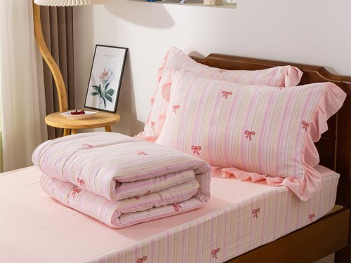 Aimuan Bow Comforter Set Zipper Bedding Set for Girls, Twin Kids Bedding Set Bowknot Comforter Set, All in one Zipper Bedding (Pink-Colorful, Twin)