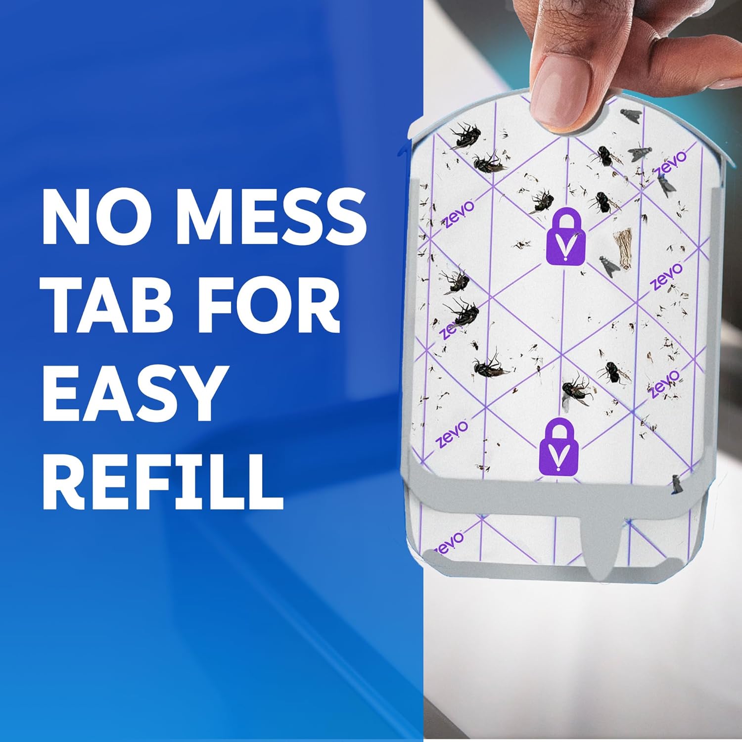 Zevo Flying Insect Trap Official Refill Cartridges - Fits Both Zevo Trap & MAX Indoor Fly Trap - Authentic Trap+Lock Technology to Catch Gnats, House & Fruit Flies (8 Official Refill Cartridges)