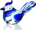 HDCRYSTALGIFTS Mini Blue Jay Glass Bird Figurine - 3.5 Inch Collectible Crystal Decor