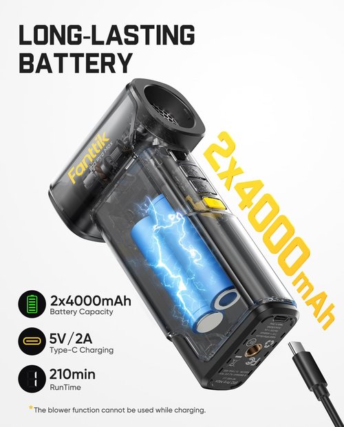 Fanttik B10 Pro Max Electric Air Duster - 130,000 RPM Brushless Motor | 6 Adjustable Gears & Rechargeable Battery