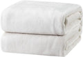 Bedsure GentleSoft Fleece Blanket - King Size White Plush Cozy Microfiber, 108x90 Inches