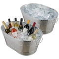 4 Gallon Galvanized Beverage Tub, 2 Pcs Heavy-Duty Ice Buckets Large Galvanized Drink Buckets with Handles for Catering Bars Parties