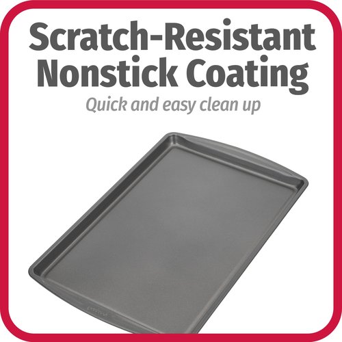 GoodCook Everday Nonstick Carbon Steel 17 x 11-Inch Baking Sheet Set, 2 Pack – Medium Sized Cooking Pans, Bakeware Set, Cookie Sheets for Baking, Oven Pan Set