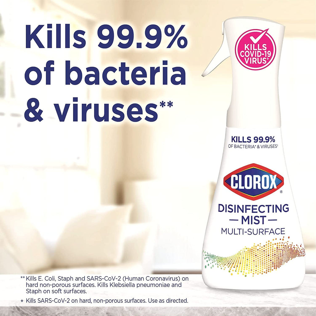 Clorox Cleaning Bundle Disinfecting Mist Lemon & Orange Blossom Scent 1 Spray Bottle, 1 Refill, 16 Fl Oz Each Scentiva Disinfecting Wipes, Pacific Breeze Coconut Scent-3-Pack-75ct Each