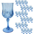 Veiuwa 48 PCS Blue Plastic Wine Glasses,Reusable Plastic Wine Glasses,Blue Goblet Glass,Durable and Sturdy Cups Can Be Used for Various Parties Such as Weddings!