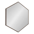 Kate and Laurel Rhodes 6-Sided Hexagon Wall Mirror, 30.75x34.75 Walnut Brown