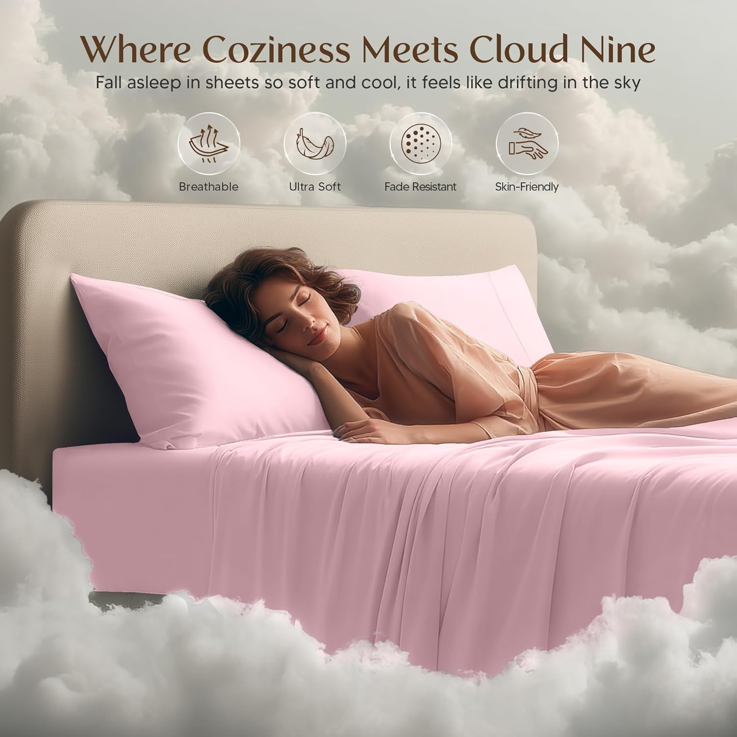 Utopia Bedding Full Bed Sheets Set | 4-Piece Brushed Microfiber - Fade & Shrink Resistant (Full, Pink)