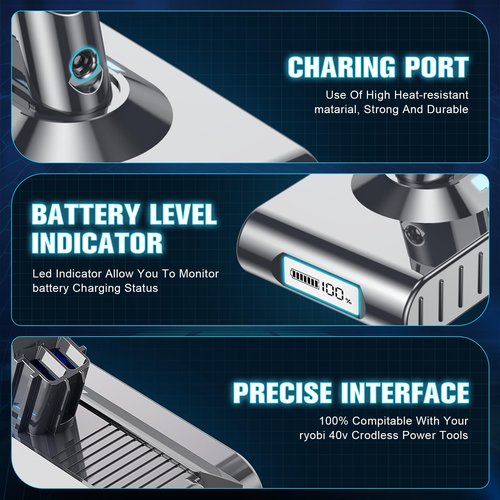 POWTREE Upgraded 8000mAh V8 SV10 Battery Replacement Compatible for Dyson V8 Vacuum Animal/Absolute/Motorhead/Fluffy/SV10 Handheld Cordless Vacuum Cleaner Li-ion 967834 05 215681 Battery