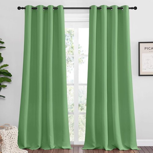 NICETOWN Blackout Curtains - Forest Green Thermal Insulated Drapes, 120" Length, 2 Panels, 55" Wide