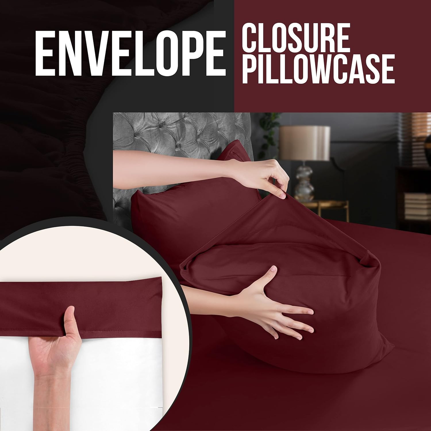 Utopia Bedding Queen Pillow Cases - 12 Pack Soft Brushed Microfiber - Fade Resistant 20 x 30 Inches | Burgundy