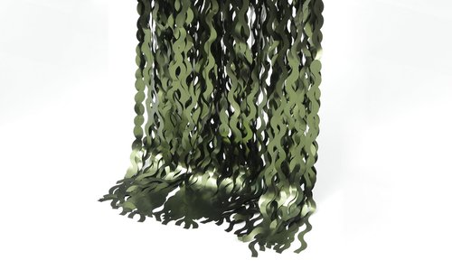 4 Pack Wavy Olive Green Streamers Backdrop Jungle Party Decorations - 3.3x6.6ft Foil Fringe Curtains Photo Booth for Dinosaur Animal St Patrick's Day Football Decor