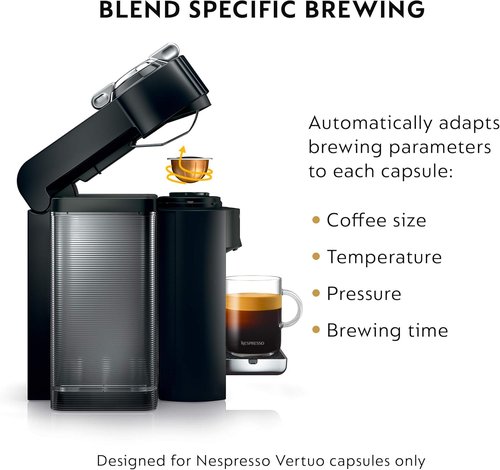 De'Longhi Nespresso Vertuo Coffee & Espresso Maker - Piano Black with Aeroccino Frother
