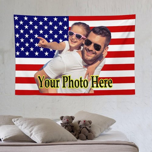 KAMXPOE Custom Wall Tapestry - Personalized Photo Blanket for Dorm Room | 60x40 Inch Horizontal Design