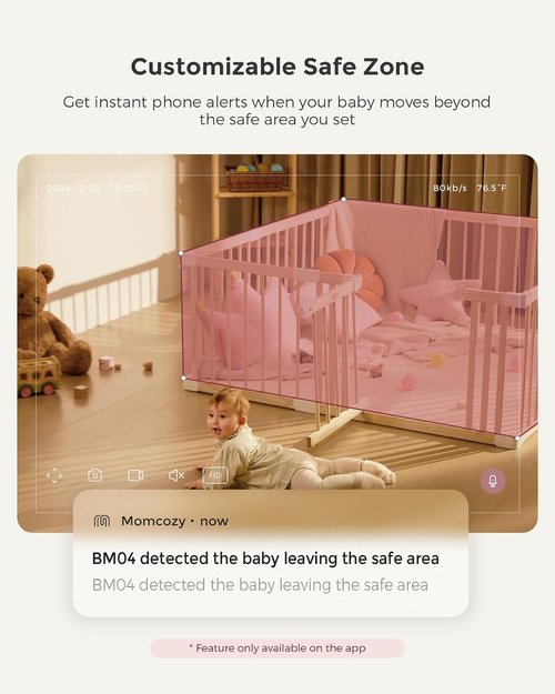 Momcozy Smart WiFi Baby Monitor - 1080P Camera with Night Vision & 2-Way Talk | 5" Screen, Motion Detection