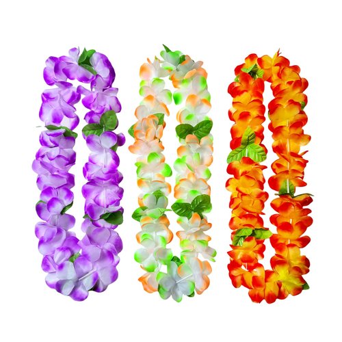 SOLARFEELING 6 Counts Hawaiian Leis for Luau Party Supplies, Tropical Flower Lei Decorations, Premium Artificial Leis for Wedding, Graduation, Beach & Birthday Party Favors