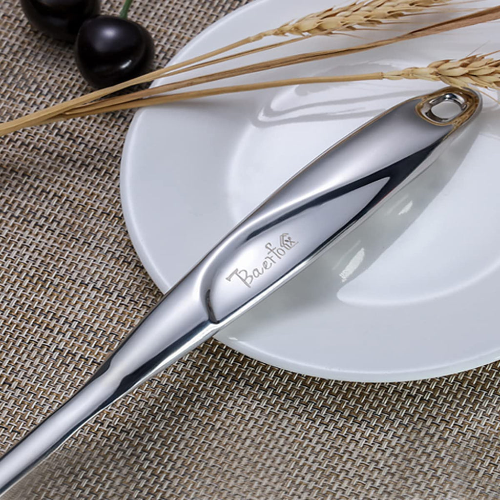 BAERFO High Grade Soup Ladle, Cooking Ladle for Soup, Heat-proof Design of Hollow Handle, Gift for Family（4ouce/13.5 Inch)