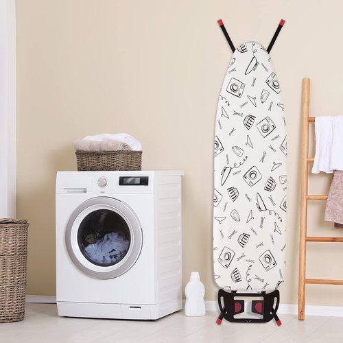 Seiritex Ironing Board Cover and Pad Standard Size 15 x 54 inch, Heat Reflective with Hook and Loop Fasteners, Thick Padding with Elasticized Edges, 3 Layers Iron Board Cover (White)