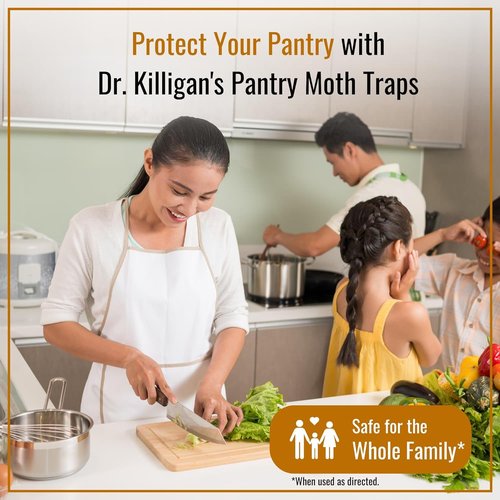 Dr. Killigan's Pantry Moth Traps - Double Potent Pheromone Sticky Traps for Kitchen | 6 Pack, Black