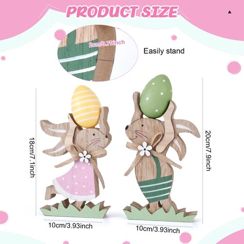 Easter Decorations for the Home Wooden Bunny Decor Sign Farmhouse Rabbit Tiered Tray Decor Easter Rabbit Table Decorations for Easter Party Desk Office Farmhouse Home