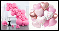 PartyWoo Pink Balloons - 127 Pcs in Various Sizes & 15 Pcs Heart Foil for Valentine's Day Decor
