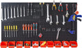Ultrawall Pegboard Wall Organizer - Black Metal Panels with Hooks & Storage Bins | 59-Piece Garage System
