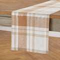 Solino Home Linen Plaid Table Runner 108 Inches Long - 100% Pure Linen Fall Harvest Table Runner 14 x 108 Inch for Dining