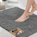 GORILLA GRIP Bath Rug Mat - Thick Soft Absorbent Chenille | Quick-Dry Microfiber, 60x24, Grey