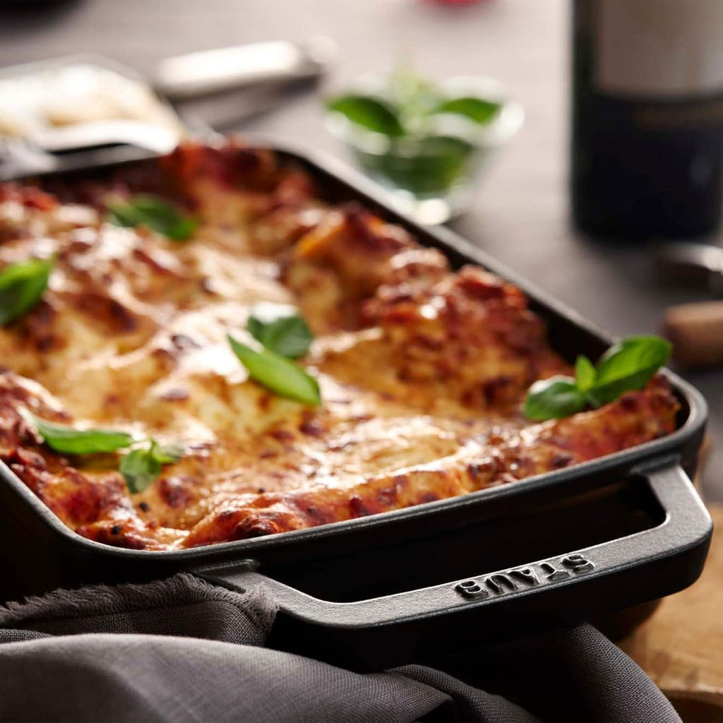 Staub Cast Iron Roasting Pan - 12-Inch x 8-Inch, Matte Black, Crafted in France