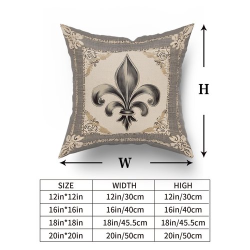 Giwawa Mardi Gras Throw Pillow Covers 18x18 Inches Vintage Country Style Fleur de Lis Print Decorative Pillow Cases Set of 2 Retro Soft Cotton Cushion Covers for Sofa Couch Bedding Holiday Decor