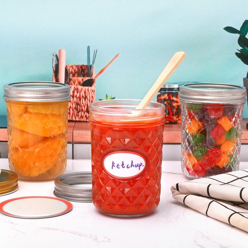 Ufrount Wide Mouth Mason Jars 12Pack, Mason Jars 16 oz with Lids, Canning Jars with Metal Airtight Lids and Bands, Ideal for Jam, Jelly, Beans, Candy, Meal Prep, DIY Decors, Homemade Candles