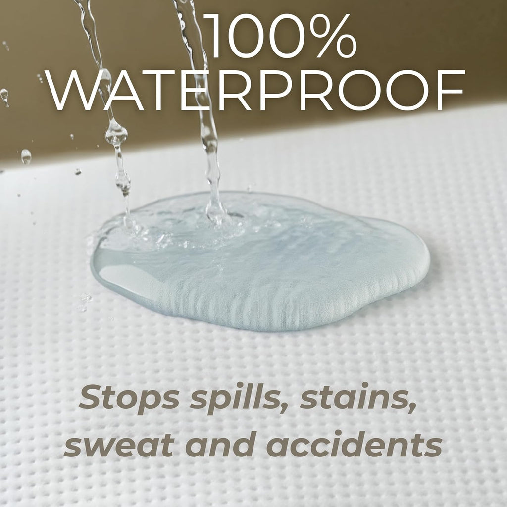 Skiennix Queen Size Mattress Protector - 100% Waterproof Tencel Cover | Cooling & Hypoallergenic Fitted Pad