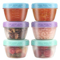 Salad Dressing Container to Go with lids,Dishwasher and Microwave Safe Tiny Condiment Containers with Graduated Lines, Reusable and Leakproof Small Sauce Containers for Lunch Box 6 Pcs 4 OZ Mixed 1