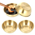 Zelphvt 4 Pack Small Gold Bowl, 3.2 Inch Stainless Steel Sauce Dishes Mini Individual Sauce Cups Seasoning Soy Sushi Dipping Bowl Charcuterie Board Appetizer Plates, Golden