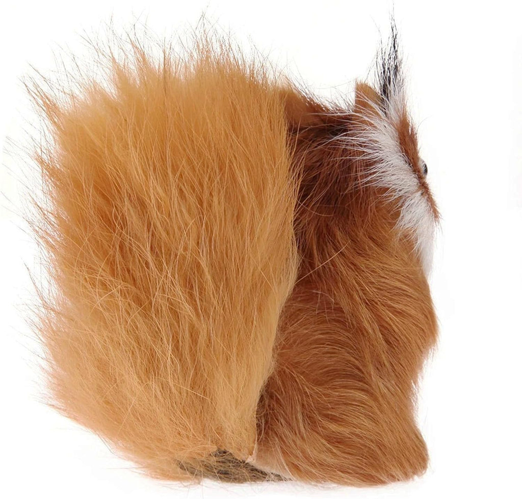 Skiennix Realistic Furry Squirrel | Lifelike Faux Fur Easter Basket Stuffer | 3.1-Inch Home Decoration