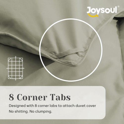 Joysoul Queen Size Down Comforter - All Season Ultra Soft Goose Down & Feather Fiber Fill, Luxury Hotel Sage Green Duvet Insert with Corner Tabs (88" X 88")