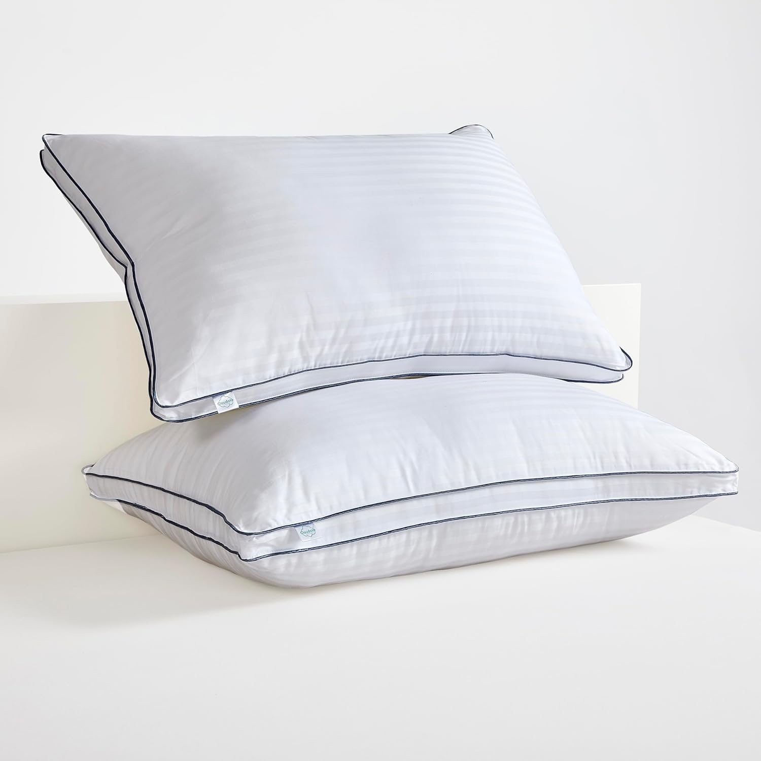 Skiennix Down Alternative Bed Pillows - Medium Support Gusseted Hotel Quality | King Size, Pack of 2