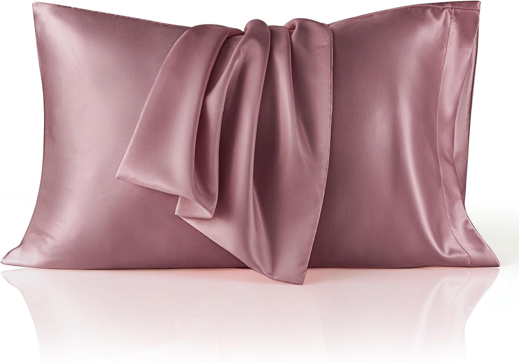 Bedsure King Size Satin Pillowcase Set - Nostalgia Rose Silky Cases for Hair & Skin | 20x36 Inches, 2-Pack