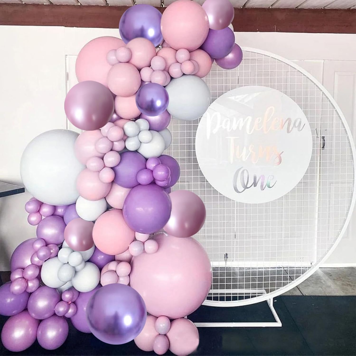 Togvu 12-Inch Metallic Purple & Pink Balloons - 60 Pack Confetti Latex for Birthday & Baby Shower Decor
