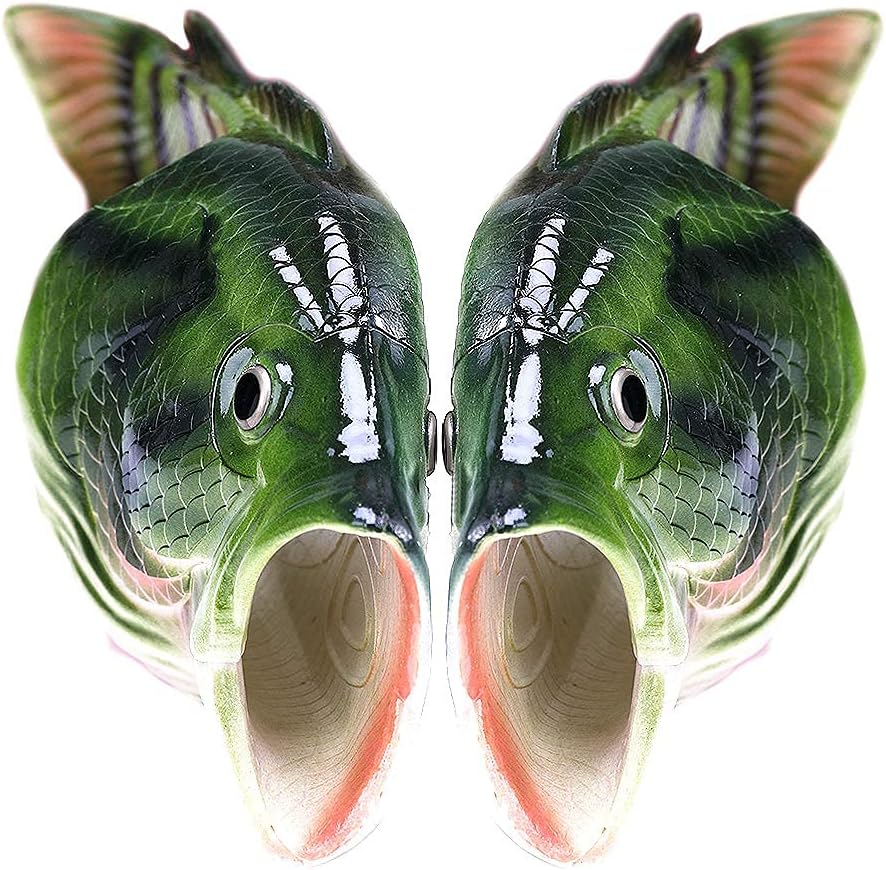 Skiennix Unisex Fish Slippers - Comfortable Bass Sandals for All-Day Wear | Fun Animal Design