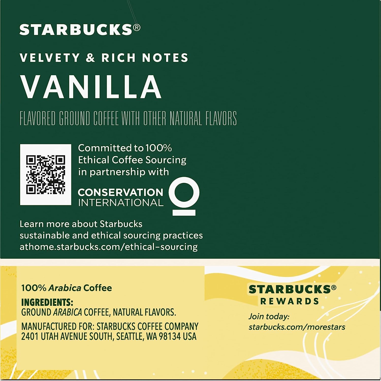 Starbucks K-Cup Pods - Vanilla Flavored Coffee Without Artificial Flavors | 40 Count (4 Boxes)