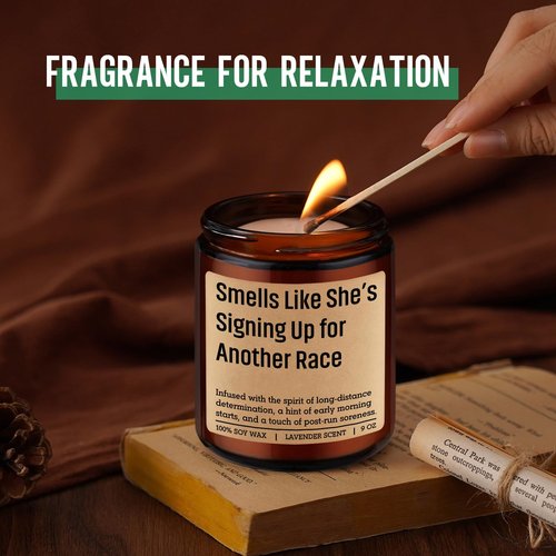 GSPY Candle, Gifts for Runners, Running Accessories for Women - Track and Field, Cross Country, 5K Run, Half Marathon Essentials - Mothers Day, Birthday, Running Gifts for Marathon Runner, Female, Mom