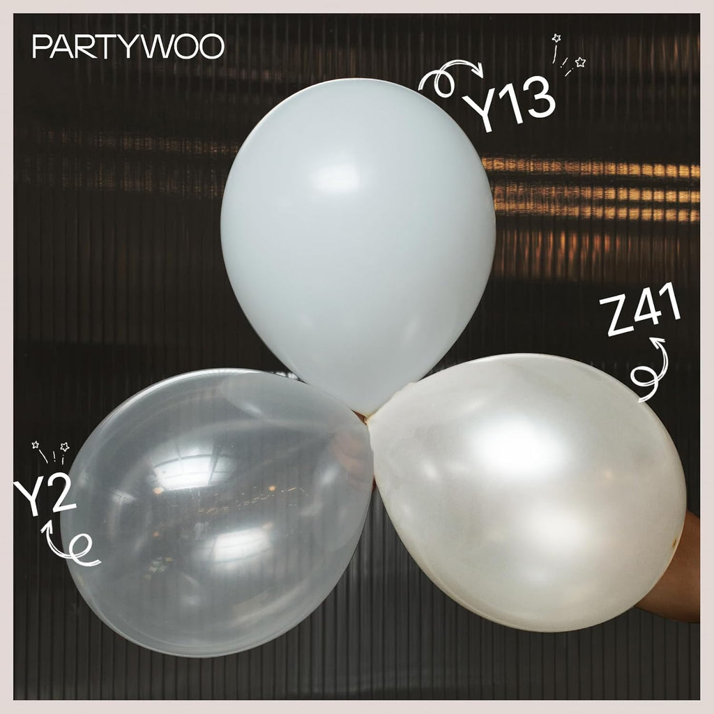 PartyWoo Pearl Beige Balloons - 50pcs 12 Inch Off White Latex Balloons for Weddings & Celebrations