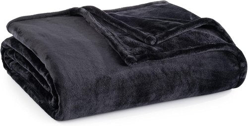 Micorfiber Fleece Blanket - Heavyweight Plush Warmth for Couch & Bed | 70in x 90in, Black