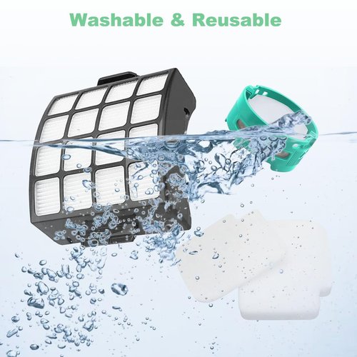 Alrens AZ3002 Replacement Filters and Odor Kit for Shark AZ3002 AZ3000 AZ3000W Stratos Duo Clean PowerFins Upright Vacuumm, 2 Filter + 4 Foam & Felt Kit + 4 Odor Neutralizer Cartridges